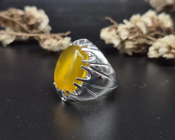 Yellow_Agate_German_Silver_Handcrafted_Ring_For_Men