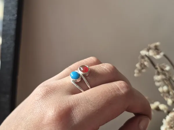 Multicolour_Agate_White_Metal_Red_Aqeeq_Turquoise_Ring_For_Men