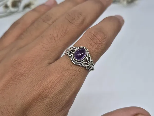 Purple_Amethyst_Stone_Adjustable_Handcrafted_Ring_For_Men