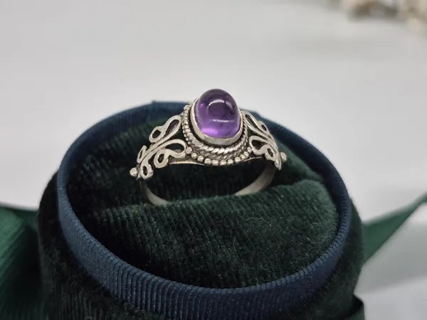 Purple_Amethyst_Stone_Adjustable_Handcrafted_Ring_For_Men