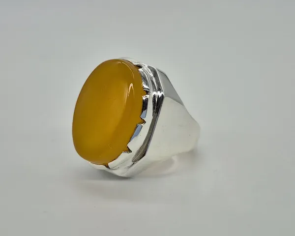 Yellow_Agate_German_Silver_Oval_Handcrafted_Islamic_Ring_For_Men