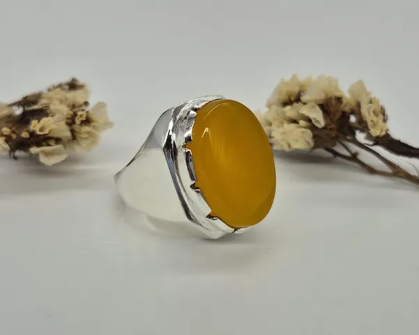 Yellow_Agate_German_Silver_Oval_Handcrafted_Islamic_Ring_For_Men