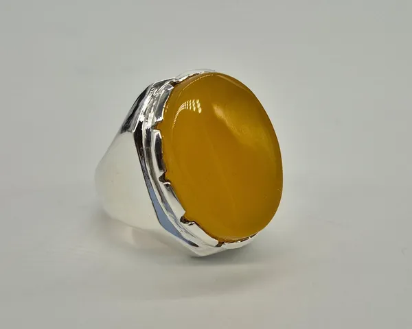 Yellow_Agate_German_Silver_Oval_Handcrafted_Islamic_Ring_For_Men