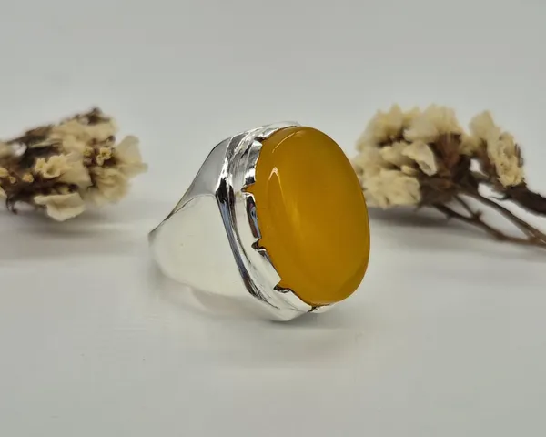 Yellow_Agate_German_Silver_Oval_Handcrafted_Islamic_Ring_For_Men