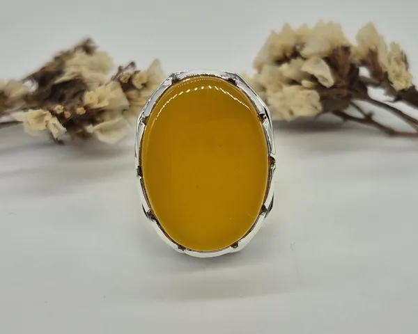 Yellow_Agate_German_Silver_Oval_Handcrafted_Islamic_Ring_For_Men