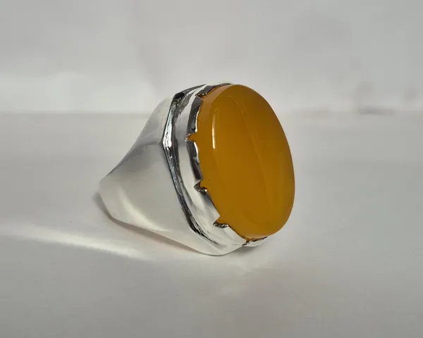 Yellow_Agate_German_Silver_Oval_Handcrafted_Islamic_Ring_For_Men