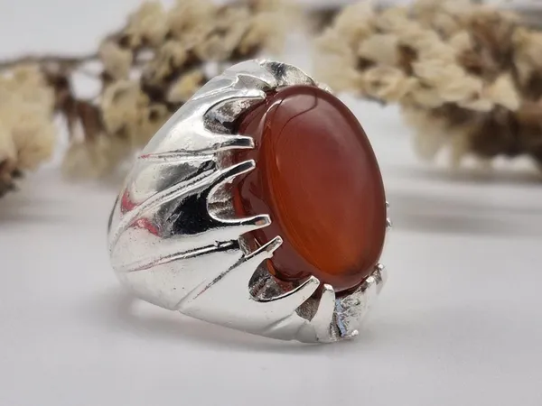 Red_Carnelian_Agate_German_Silver_Handcrafted_Islamic_Ring_For_Men
