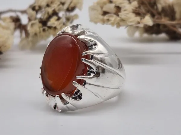 Red_Carnelian_Agate_German_Silver_Handcrafted_Islamic_Ring_For_Men