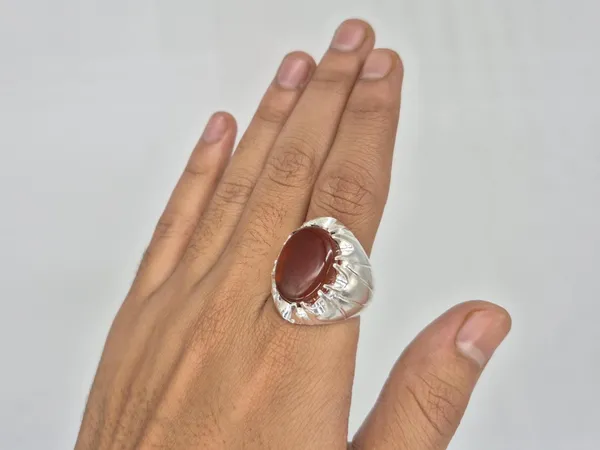 Red_Carnelian_Agate_German_Silver_Handcrafted_Islamic_Ring_For_Men