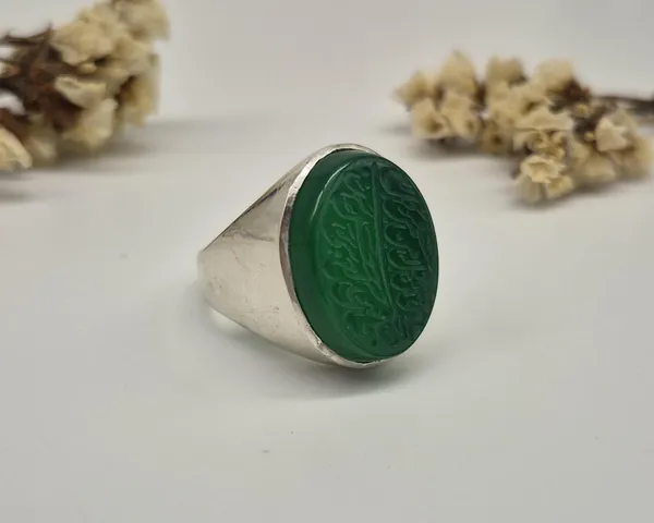 Green_Agate_German_Silver_Handcrafted_Aqeeq_Ring_For_Men