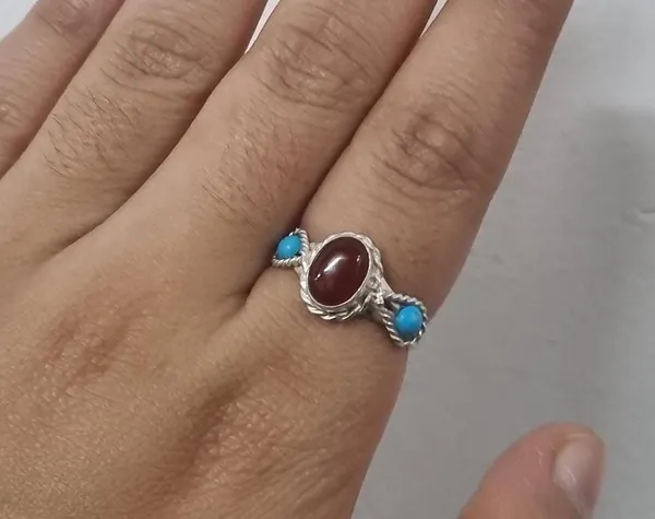 Multicolour_Agate_Turquoise_Silver_Plated_Yemeni_Aqeeq_Ring_For_Women