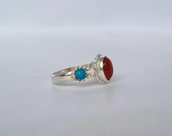 Multicolour_Agate_Turquoise_Silver_Plated_Yemeni_Aqeeq_Ring_For_Women