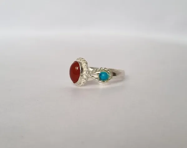Multicolour_Agate_Turquoise_Silver_Plated_Yemeni_Aqeeq_Ring_For_Women