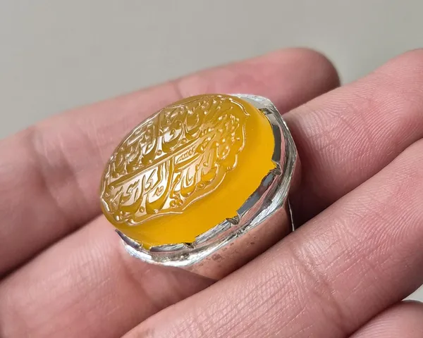 Yellow_Agate_German_Silver_Calligraphy_Ring_For_Men