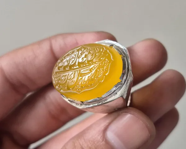 Yellow_Agate_German_Silver_Calligraphy_Ring_For_Men