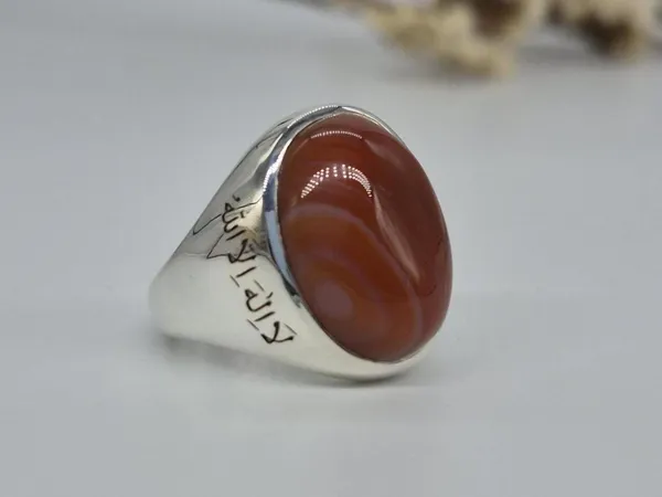 Red_Agate_German_Silver_Kalima_Engraved_Ring_For_Men