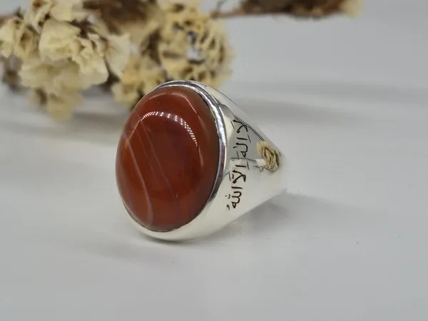 Red_Agate_German_Silver_Kalima_Engraved_Ring_For_Men