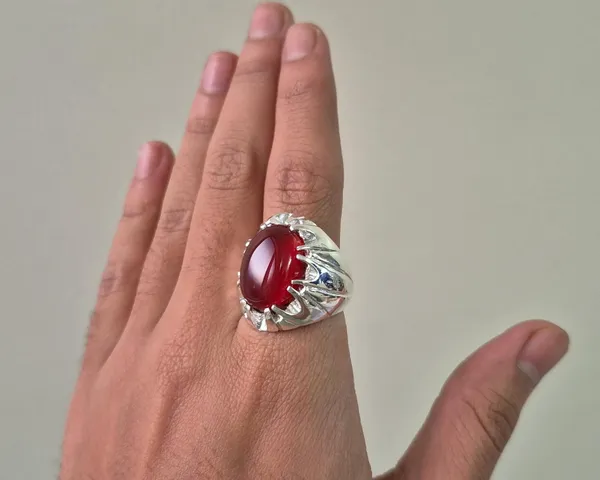 Red_Agate_Stone_Silver-Plated_Handcrafted_Ring_For_Men