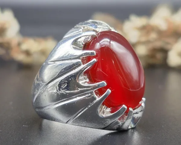 Red_Agate_Stone_Silver-Plated_Handcrafted_Ring_For_Men