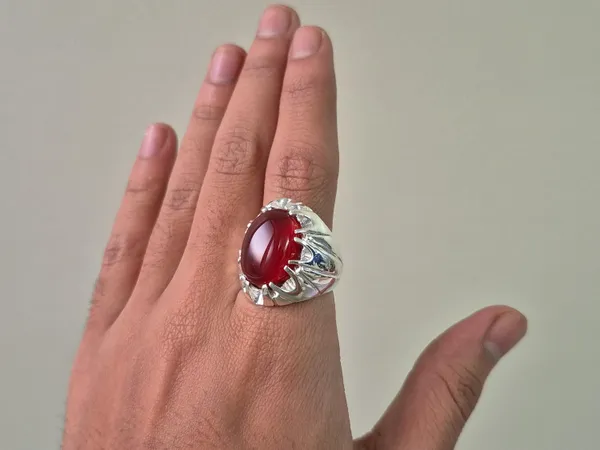 Red_Agate_Stone_Silver-Plated_Handcrafted_Ring_For_Men