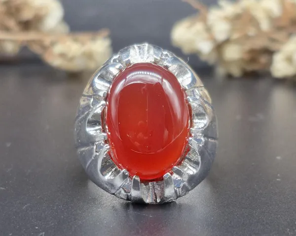 Red_Agate_Stone_Silver-Plated_Handcrafted_Ring_For_Men