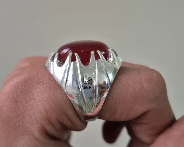 Red_Agate_Stone_Silver-Plated_Handcrafted_Ring_For_Men