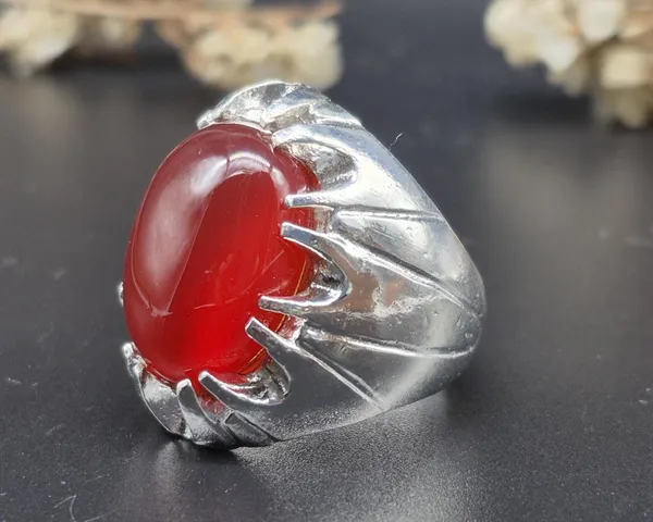 Red_Agate_Stone_Silver-Plated_Handcrafted_Ring_For_Men