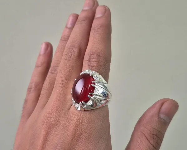 Red_Agate_Stone_Silver-Plated_Handcrafted_Ring_For_Men