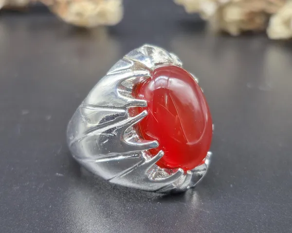 Red_Agate_Stone_Silver-Plated_Handcrafted_Ring_For_Men