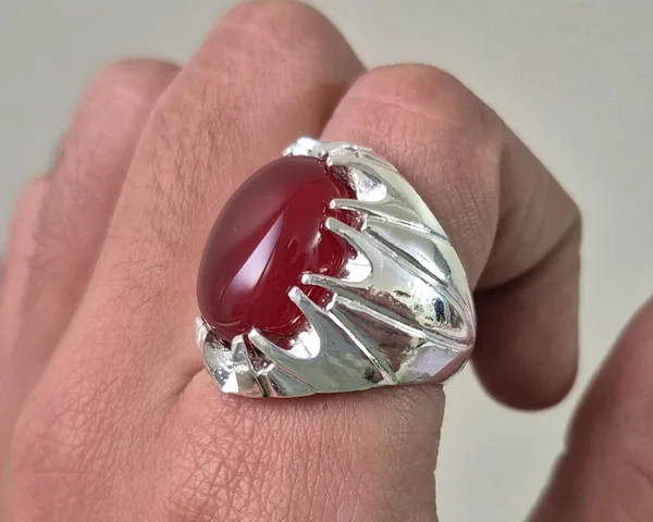 Red_Agate_Stone_Silver-Plated_Handcrafted_Ring_For_Men