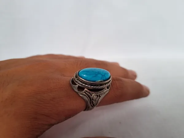Sky_Blue_Turquoise_Stone_Oval_Ring_For_Men