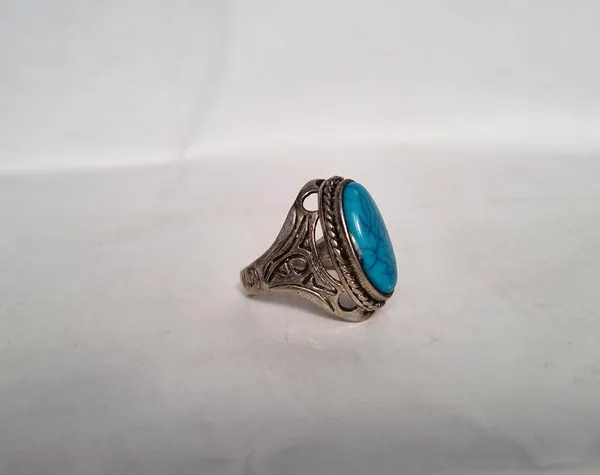 Sky_Blue_Turquoise_Stone_Oval_Ring_For_Men