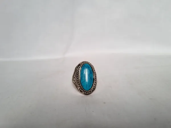 Sky_Blue_Turquoise_Stone_Oval_Ring_For_Men