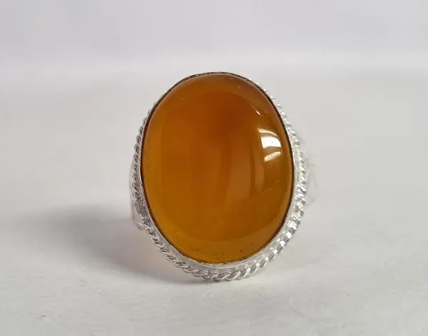 Yellow_Agate_Stone_Sword_Design_Ring_For_Men