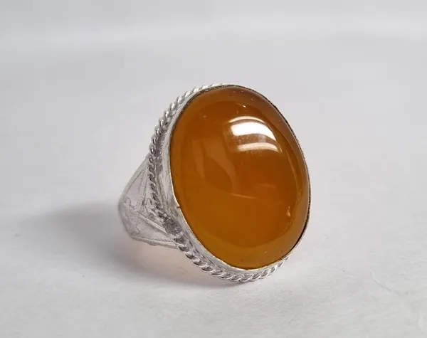 Yellow_Agate_Stone_Sword_Design_Ring_For_Men