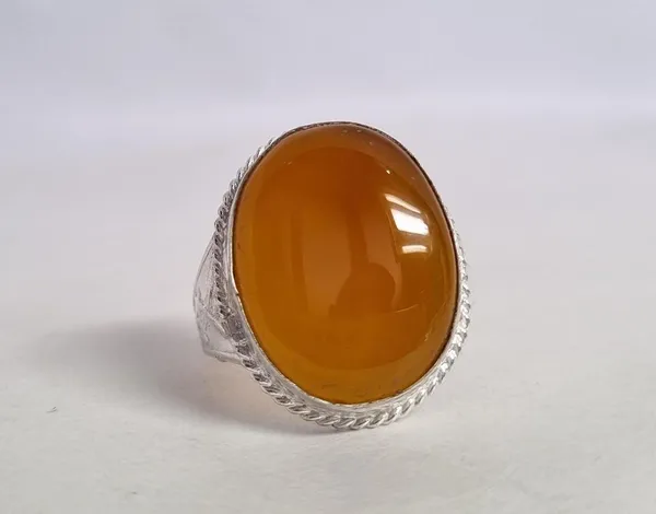 Yellow_Agate_Stone_Sword_Design_Ring_For_Men