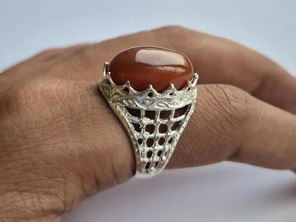 Red_Agate_Silver_Plated_Aqeeq_Ring_For_Men