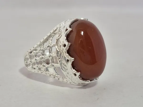Red_Agate_Silver_Plated_Aqeeq_Ring_For_Men