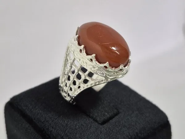 Red_Agate_Silver_Plated_Aqeeq_Ring_For_Men