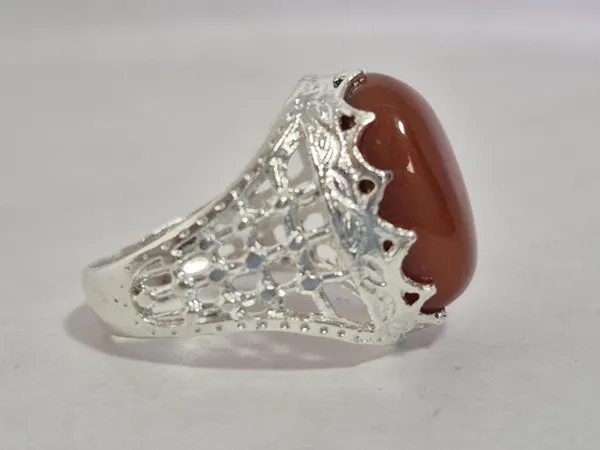 Red_Agate_Silver_Plated_Aqeeq_Ring_For_Men