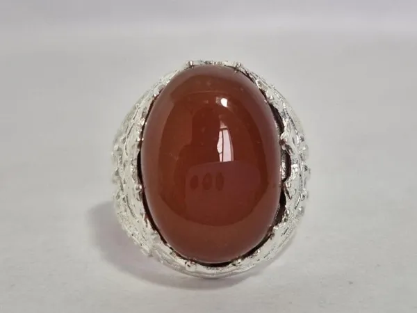 Red_Agate_Silver_Plated_Aqeeq_Ring_For_Men