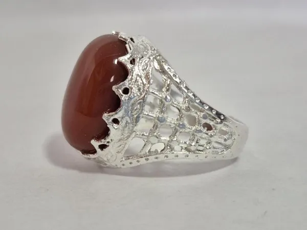 Red_Agate_Silver_Plated_Aqeeq_Ring_For_Men