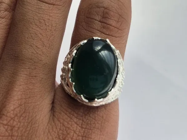 Green_Agate_Silver_Plated_Handmade_Aqeeq_Ring_For_Men