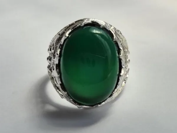 Green_Agate_Silver_Plated_Handmade_Aqeeq_Ring_For_Men