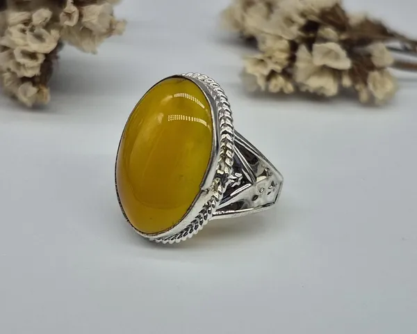 Yellow_Agate_Sword_Design_Aqeeq_Ring_For_Men