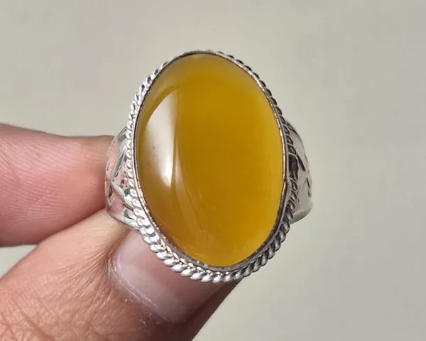 Yellow_Agate_Sword_Design_Aqeeq_Ring_For_Men