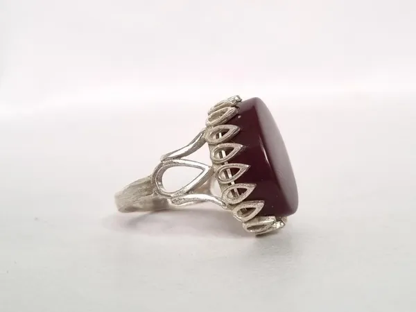Red_Agate_Silver_Plated_Natural_Aqeeq_Ring_For_Men