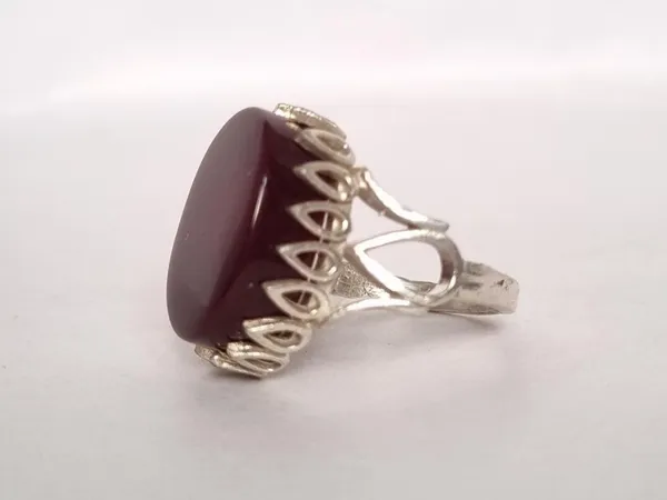 Red_Agate_Silver_Plated_Natural_Aqeeq_Ring_For_Men