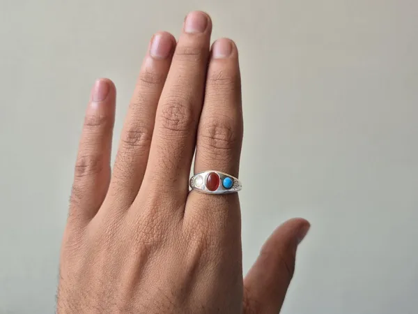 Multicolor_Agate_Turquoise_Crystal_White_Metal_Ring_For_Men