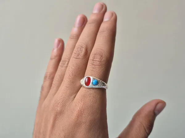 Multicolor_Agate_Turquoise_Crystal_White_Metal_Ring_For_Men